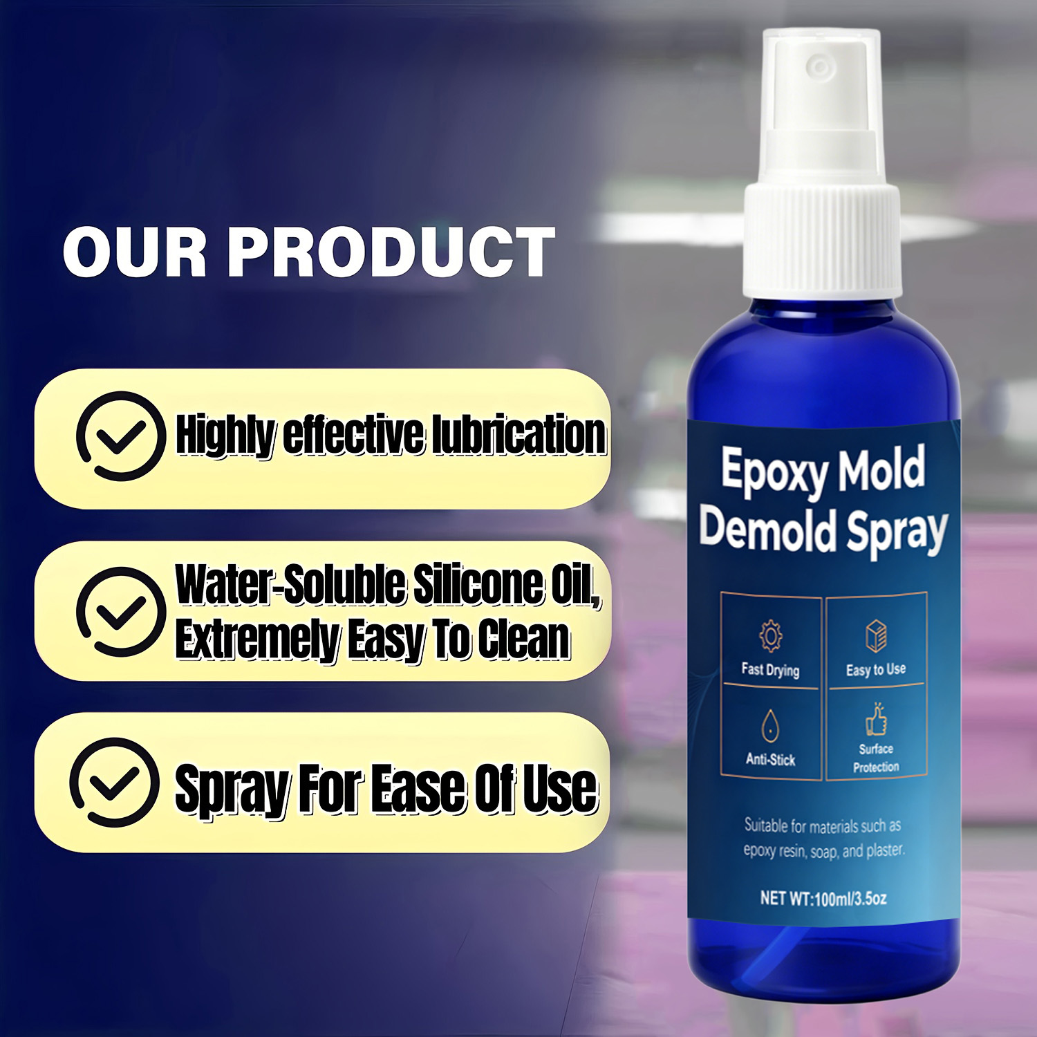 Release Spray Silicone - Trennspray für Silikonformen, Professionelles Trennmittel für
