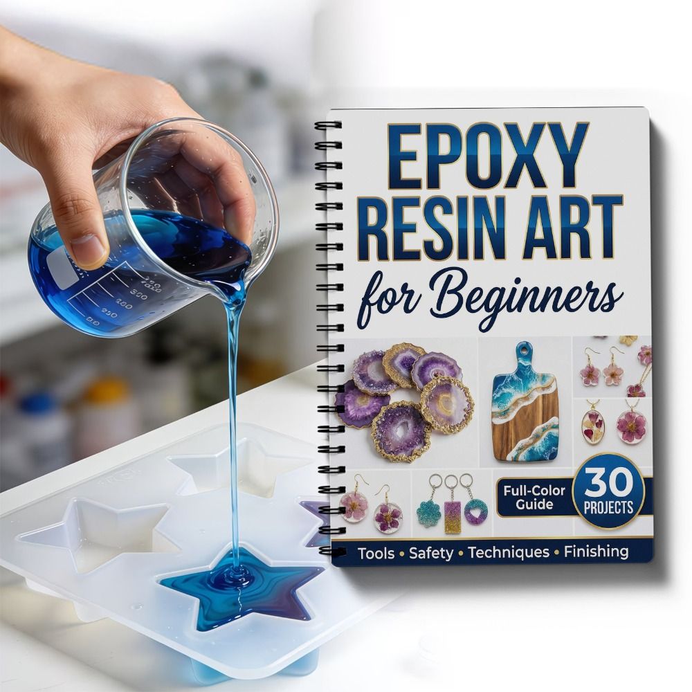 Resin Art Tutorial - Schritt-für-Schritt-Handbuch für Epoxidharz-Kunst: 30 illustrierte Projekte
