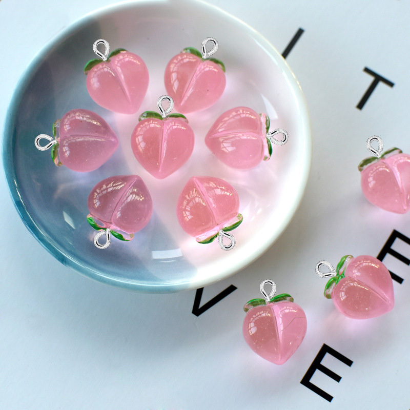 Resin Art Engagement - 10 Stück neue transparente pfirsichfarbene flache