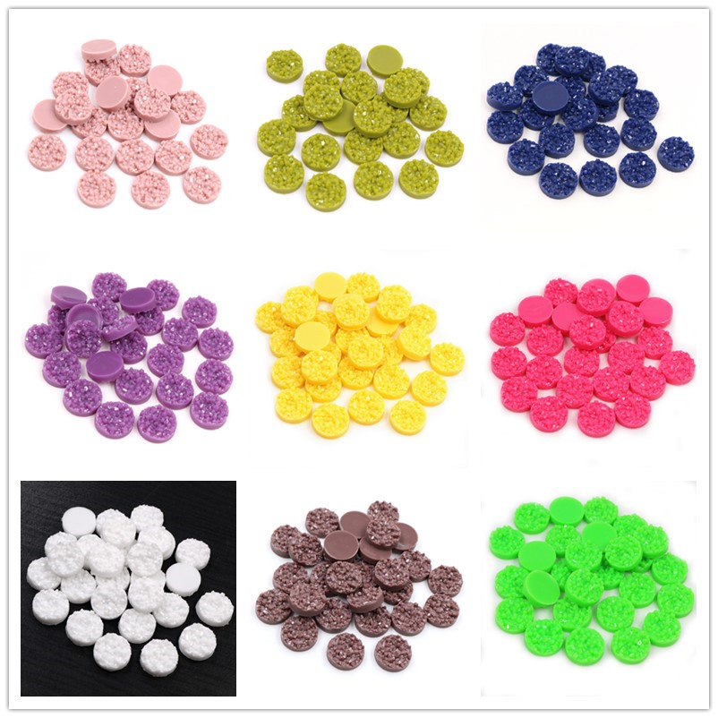Resin Art Engagement - 40 Stück Harz Druzy Cabochons Kuppel