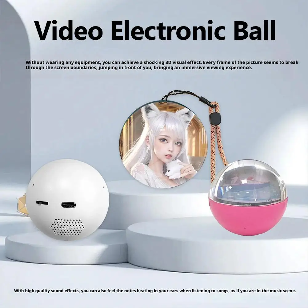 Resin Art Video - 3D-Video-Kristallkugel, DIY-Speicher, Kunstglaskugel, Lampe, sphärische Pixelanzeige,