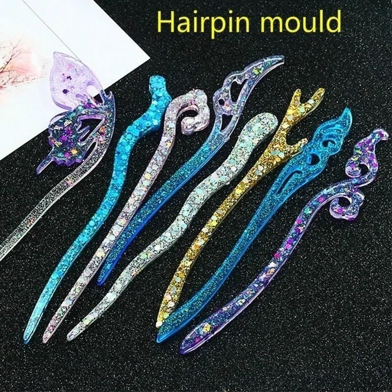 Resin Art Engagement - Neue Transparente Haarnadel Silikon Spezielle Form