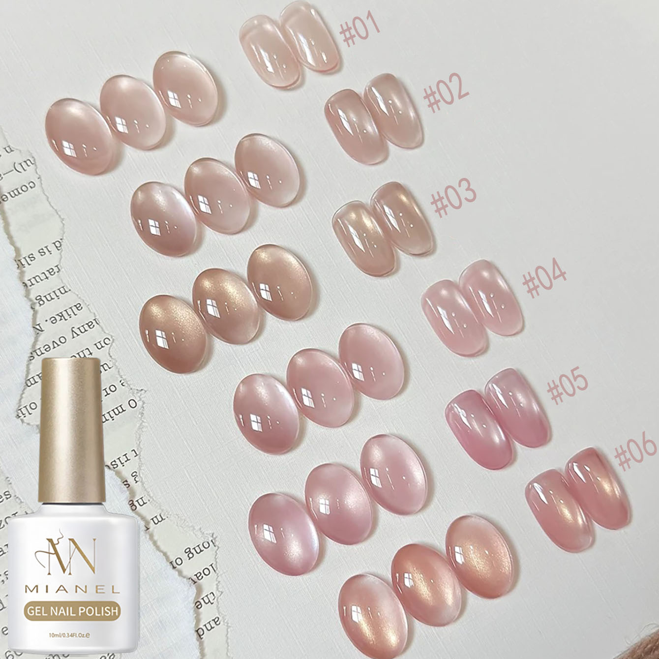 Resin Art Use - MIANEL 10ML Lover Pink Serie Katzenauge-Gel-Nagellack