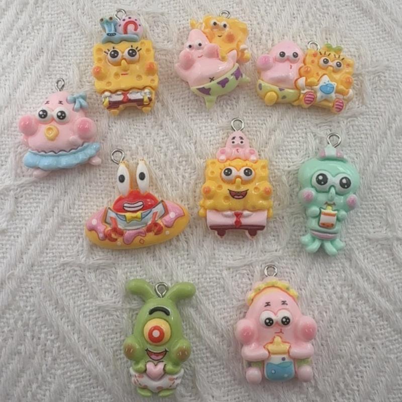 Resin Art Engagement - 10 Stück Cartoon-Harzanhänger, DIY-Schmuckherstellung, Ohrringe, Schlüsselanhänger-Zubehör