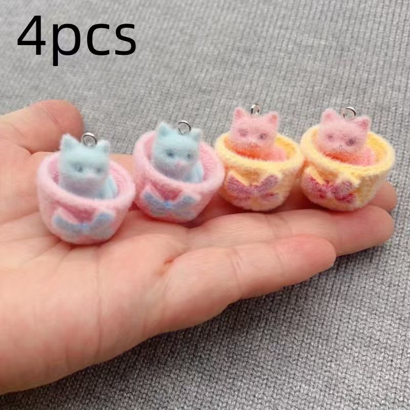 4 Stück 3D-Plüsch-Katzenanhäng – Resin Art Engagement Bewertung und Preis