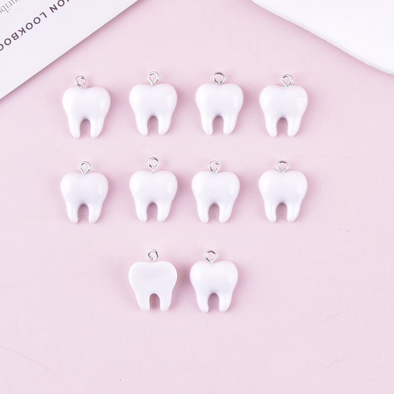 10 Stück niedliche weiße Zähne – Resin Art Engagement Bewertung und Preis