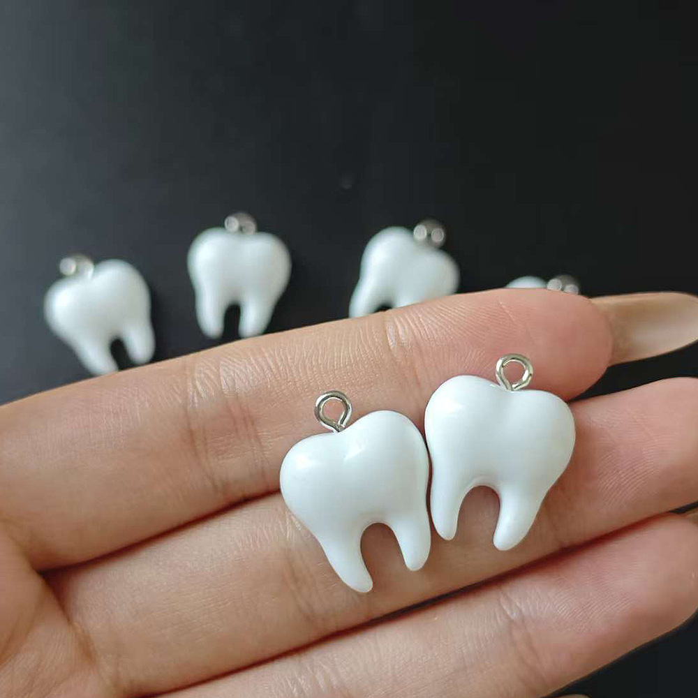 10 Stück niedliche weiße Zähne – Resin Art Engagement Bewertung und Preis