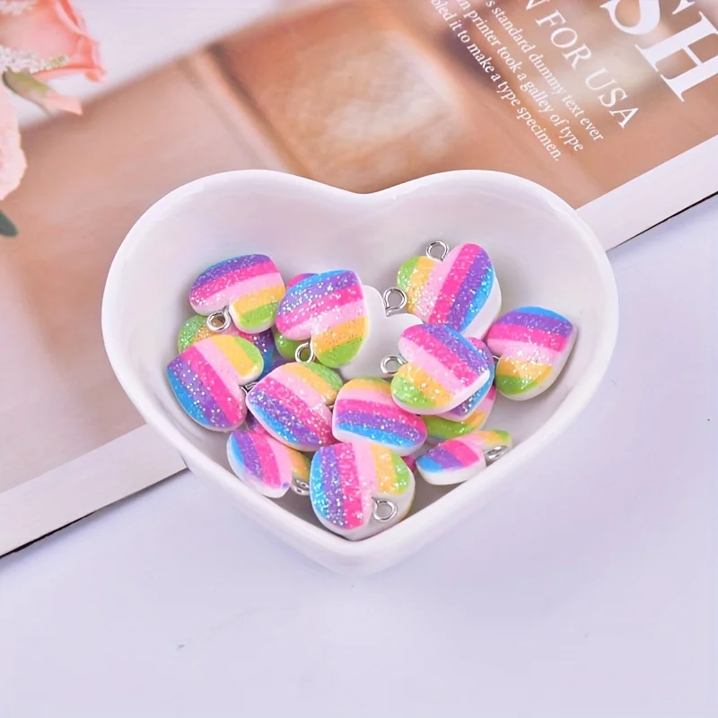 10 Stück bunte Herz-Harz-Anhän – Resin Art Engagement Bewertung und Preis