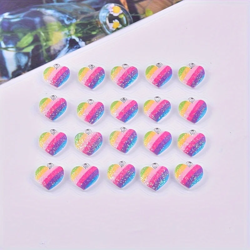 10 Stück bunte Herz-Harz-Anhän – Resin Art Engagement Bewertung und Preis