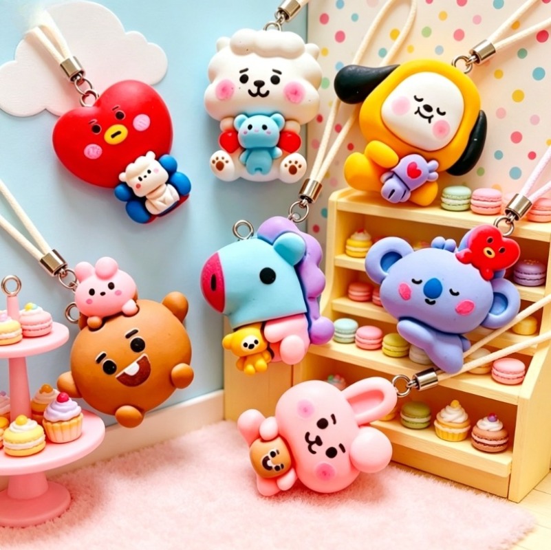 7 Stück BT21 Harz-Cartoon-Anhä – Resin Art Engagement Bewertung und Preis