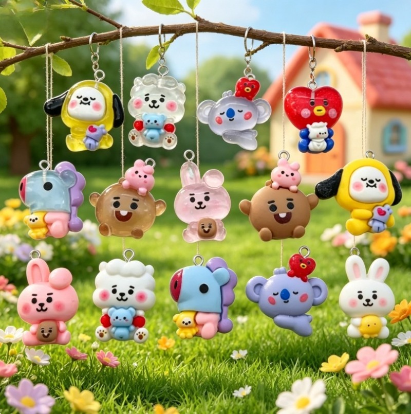 7 Stück BT21 Harz-Cartoon-Anhä – Resin Art Engagement Bewertung und Preis